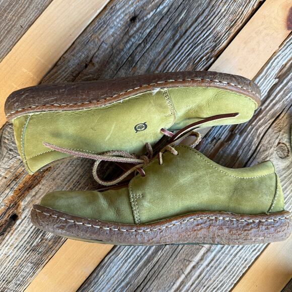 Womens vintage Born green leather sneaker - leather laces - W7808 - size 8.5 - Picture 4 of 11